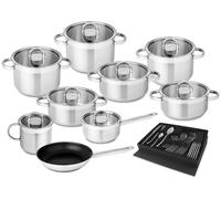 Juego de Cocina Atlantico de Vidrio en Acero Inoxidable (9 Piezas + Cubiertos) - SILAMPOS