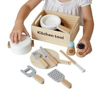 Juego de Cocina de Juguete para Niños y para Niñas,Juego de Simulación en Madera | Set De Utensilios De Cocina Infantil,Regalo para Niños y Niñas Cumpleaños Navidad Año Nuevo Pascua de rol
