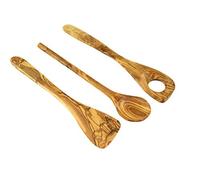 Juego de cocina de madera de olivo, 3 piezas, espátula, cuchara de cocina y cuchara para risotte