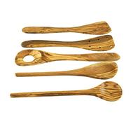 Juego de cocina de madera de olivo, 5 piezas, espátula, cuchara para risotte