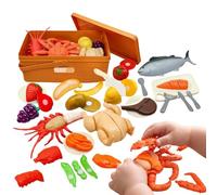 Juego de Cocina Infantil con Cesta - Educativo y Realista para Juego Simbólico | Accesorios de Cocina de Juguete con Comida de Mentira,para Guardería Hogar Actividad Preescolar Cumpleaños Niñas Niños