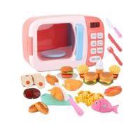 Juego de cocina infantil - Fingir un juguete de microondas, juego de cocina electrónica con luz y sonido, funciona con pilas, juego educativo duradero y divertido con accesorios de alimentos para el