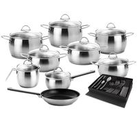 Juego de Cocina Oceanus de Vidrio Satinado en Acero Inoxidable (9 Piezas + Cubiertos) - SILAMPOS