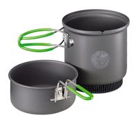 Juego de Cocina Optimus Terra Weekend HE - Olla de 0,95 L con intercambiador de Calor y sartén/Tapa | Utensilios de Cocina ultraligeros para Camping y Trekking | 275 g