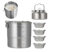 Juego De Cocina para Camping - Juego De Cocina para Fogata,Equipo Ligero De Supervivencia Adultos Senderismo Viajes Exteriores Jardín Trasero Excursionismo Lightweight Camping Cookware Set Survival