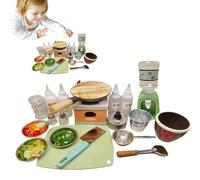 Juego De Cocina Para Niños,Juguetes Educativos Utensilios De Cocina Reales Para Cocinar - Olla Para Freír, Utensilios Para Cocinar Comida Real Con Mini Hornillo - Para Niños, Niños Y Niñas