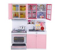 Juego De Cocina para Niños Playset Mini Juego De Juguetes De Cocina con Horno Microondas, Ganchos, Estufa y Fregadero Extraíble, Juguete Educativo para Niños De Cocina