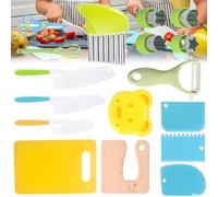 Juego de cocina seguro para niños, juego de cocina seguro para niños, herramientas de cocina Montessori para niños pequeños, juego de cuchillos seguros para niños para cocinar de verdad
