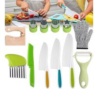 Juego de cocina seguro para niños, juego de cocina seguro para niños, herramientas de cocina Montessori para niños pequeños, juego de cuchillos seguros para niños para cocinar de verdad