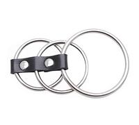 Juego de cockering de acero inoxidable con hebillas de cuero faux hebillas anillos de montaje de metal para hombres de cockering Ring balls anillos potentes bombas de pene fundas de pene