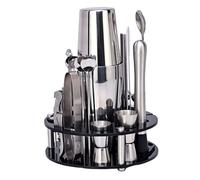 Juego De Coctelera 30PCS Boston Mixer Shaker Bartender Barware Kit Juego De Coctelera De Acero Inoxidable con Soporte Set De Cocteleria