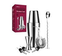 Juego de coctelera Boston de alta calidad, 800 ml, 600 ml, set de regalo, juego de accesorios de bar, coctelera de acero inoxidable, coctelera para cócteles, cuchara, 8 piezas