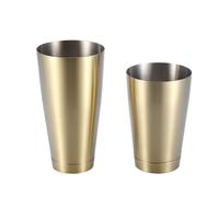 Juego de coctelera de 2 piezas, acero inoxidable Boston Shaker Cups Martini Drink Shaker Bar Bartending Kit(Titanio Dorado)