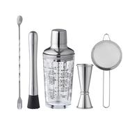 Juego de coctelería, juego de barman | Coctelera de acero inoxidable 5 unids/set, juego de coctelera, coctelera, mezclador de bebidas, juego de cócteles mezcla de bebidas, hogar, bar, fiesta