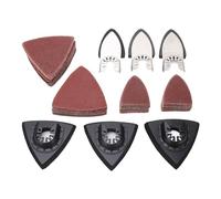 Juego de cojín de lijado de herramientas oscilantes para metal, 6 piezas cojín de lijado triangular dedo, 100 piezas papel de lija multiherramienta, tamaño portátil, instalación, ideal para