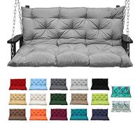 Juego de cojines impermeables para columpio de patio, color gris claro, 120 x 100 cm, cómoda almohada para asiento y respaldo para 23 personas, columpio de jardín, elegante y duradero, para relajación