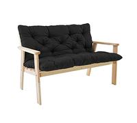 Juego de cojines para columpio de patio al aire libre, almohada de repuesto para 2-3 asientos con respaldo, antideslizante, para muebles reclinables, sillas de jardín, 100 x 100 x 8 cm, color negro