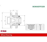 Juego de cojinete de rueda FAG 713 6290 30 HYUNDAI IONIQ (AE) 1.6 2016-2022
