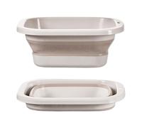 Juego de colador, colador de cocina plegable, cuenco de drenaje de doble capa, creativo de larga duración, cesta de enjuague para pasta, frutas, verduras, recipiente de preparación para cocinar en