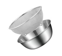 Juego de colador de acero inoxidable, colador de acero inoxidable, escurridor de alimentos de cocina, colador de acero inoxidable, cesta colador de malla con cuenco mezclador para pasta cocida,