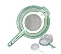 Juego de colador de malla para la cocina, colador de harina con asa, colador de harina profesional con asa, colador de espuma de grasa para cocinar y hornear en la cocina