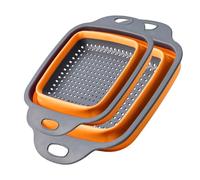 Juego de coladores plegables - Cesta de verduras de silicona, diseño compacto | Colador de cocina portátil, solución que ahorra espacio para escurrir pastas, frutas y verduras, conveniente para