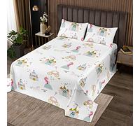 Juego de colcha acolchada de unicornio para niñas y niñas, juego de colcha de castillo de estilo princesa, de dibujos animados, casa de ensueño mágico, colcha acolchada de unicornio Queen Fantasy, ju