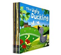 Juego de colección de 10 libros de cuentos ilustrados para niños (El patito feo, Buenas noches, te amo, Aladino, El mago de Oz, Alicia en el país de las maravillas, Los tres cabritos bruscos, El cone