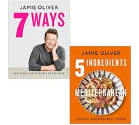 Juego de colección de 2 libros de Jamie Oliver (7 ideas sencillas para tus ingredientes favoritos y 5 ingredientes mediterráneos)