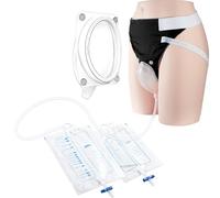 Juego de colección de orina portátil con cápsula de captura de silicona, catéter flexible de 1,2 m, pantalones de algodón y bolsas de 1000 ml y 2000 ml para mayor comodidad y eficiencia, para hombres