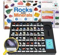Juego de colección Rock and Mineral, 54 piezas, kit educativo de piedras preciosas y piedras con guía para mayores de 6 años