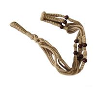 Juego de colgador de macramé bohemio hecho a mano con cuerda de lino para interiores y exteriores, soporte de cuatro puntos, se adapta a múltiples tamaños de macetas para cocina, balcón, sala de estar