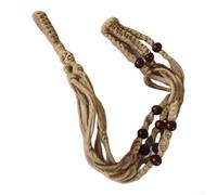 Juego de colgador de macramé de lino natural diseñado para uso en interiores y exteriores con suspensión equilibrada para plantas en maceta de hasta 6 pulgadas (A)