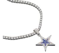 Juego de collar con colgante de estrella, estilo hip hop, regalo para hombre, 20 inch/50 cm-Tennis