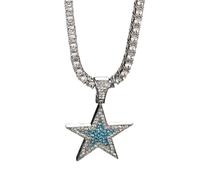 Juego de collar con colgante de estrella, estilo hip hop, regalo para hombre, 20 inch/50 cm-Tennis
