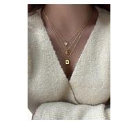 Juego de collar con dije de corazón de 3 piezas para mujer, elegante joyería en capas