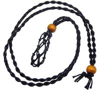 Juego de collar de cuerda vacía de repuesto para collar trenzado, colgante de cuerda, longitud ajustable para accesorios de fabricación de joyas, collar - negro