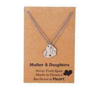 Juego de collar para madre e hija para 2 para mamá, collar de corazón a juego con sol y luna para hija, regalos de cumpleaños para mujeres, regalos del día de la madre