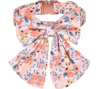 Juego de Collar y Correa for Perro Comfort, Collar con Pajarita con Estampado Floral, for Cachorros de Perros pequeños, medianos y Grandes, 1 Pieza(Orange,L)