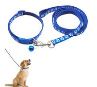 Juego de collar y correa para cachorros, collar suave y ajustable con estampado de patas para perros y gatos pequeños y medianos