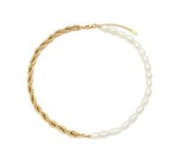 Juego de collar y pulsera de perlas de acero de titanio para mujer, joyería minimalista, gargantilla de perlas simple de moda, Pendiente