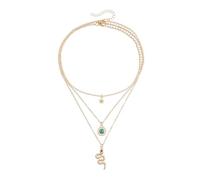 Juego de collares de serpiente dorada vintage en capas para mujer, estilo punk, mal de ojo, margaritas, collares ajustables con colgante de serpiente, accesorios de joyería, L, Metal, No es una piedra