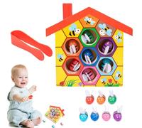 Juego de colmena con abrazadera, juguete de habilidades motoras - Regalo educativo preescolar para el aprendizaje temprano, de colores con interacción entre padres e hijos