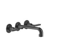 Juego de colores Gessi Inciso para mezclador de lavabo bimando, con manillas con caño 190-210 mm, sin juego de desagüe, 58090707, Color: Metal negro cepillado PVD