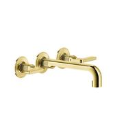 Juego de colores Gessi Inciso para mezclador de lavabo bimando, con manillas con caño 190-210 mm, sin juego de desagüe, 58090246, Color: PVD de oro