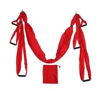 Juego de Columpio aéreo para Yoga, Columpio Colgante para Hamaca de Yoga, Juego de Columpio aéreo para Yoga, Accesorios para Montaje en Techo, poliéster y algodón Ajustable, (Rojo)