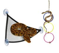 Juego de Columpio de Red para Escalar Serpientes con 6 círculos y Cama de Descanso, Anillos de Serpiente, Juguete Colgante fácil de Limpiar