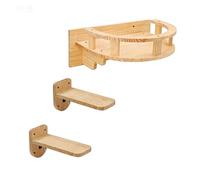 Juego de Columpio for Gatos de Madera Maciza montado en la Pared con Hamaca, Poste rascador, Estante y Plataforma de sisal(Set t)