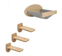 Juego de Columpio for Gatos de Madera Maciza montado en la Pared con Hamaca, Poste rascador, Estante y Plataforma de sisal(Set w)