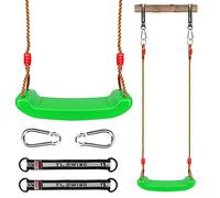 Juego de Columpio para niños Luckits Columpios de plástico con Cuerda Ajustable Juego de Columpio Duradero para Juegos fácil de Instalar Asiento de Columpio Resistente para niños, niñas (Green)